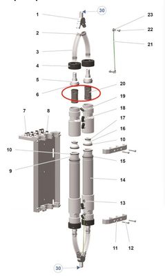 1020805 ব্ল্যাক পিন্চ ভালভ পাউডার কোটিং গান পার্টস Pp07 মেশিনের জন্য