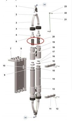 1020805 ব্ল্যাক পিনচ ভ্যালভ পাউডার লেপ পিপি07 মেশিনের জন্য বন্দুকের অংশ