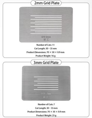 1 মিমি গ্রিড কাটার, গাইড প্লেট এবং সরঞ্জাম সহ সম্পূর্ণ ক্রস-কাট অ্যাডেসিভ টেস্ট কিট